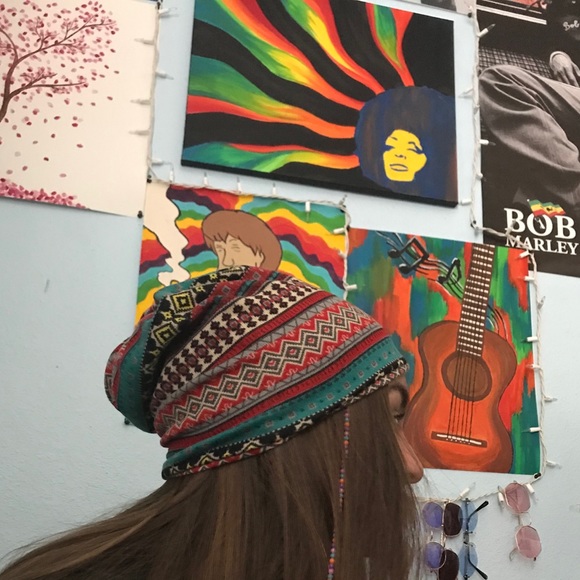 Boho Style Beanie/Headband - Picture 2 of 5